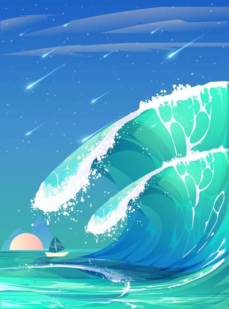 Premium Vector | Ocean waves blue background design