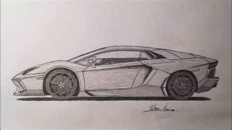 |Lamborghini Aventador| - 2D Car Drawing - YouTube