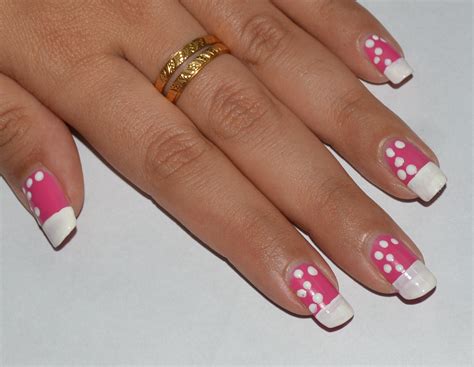 Pink and White Polka dot Nails, Tutorial and NOTD - Crazy about Colors