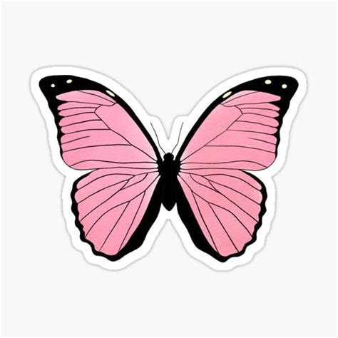 Pink Butterfly Sticker by Lonelychiwawa | Pink butterfly, Butterfly, Pink