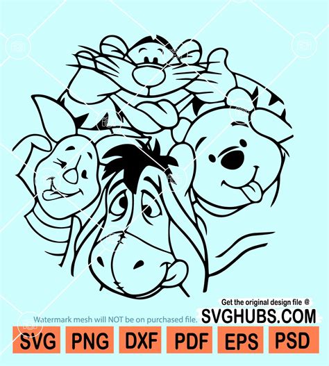 Winnie Pooh and Friends Circle SVG, Pooh best friends svg, Winnie Pooh SVG, Disney Winnie the ...