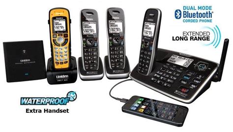 Uniden XDECT 8155+3WP QUAD LONG RANGE Waterproof h/set cordless phone 4 handsets