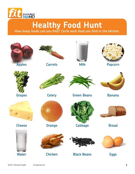 Free printable! Healthy Food Hunt for Grades 3-6 | Healthy baking, Healthy eating, Healthy