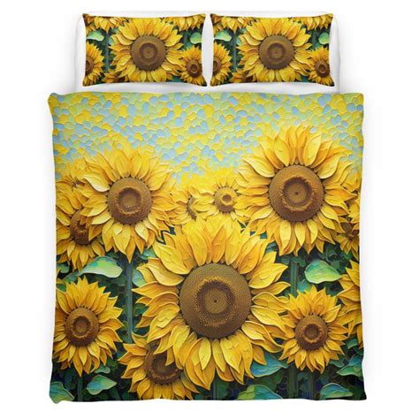 Sunflower Bedding Set - Sunflower Duvet Cover & Pillow Case - Zenigifts