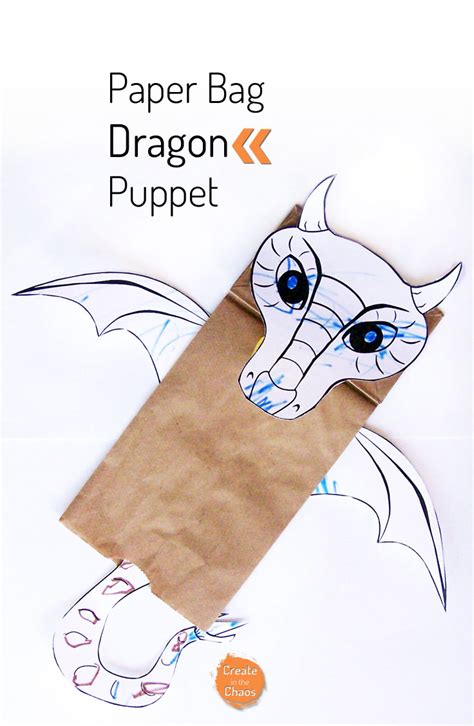 Paper Bag Dragon Puppet - Create in the Chaos