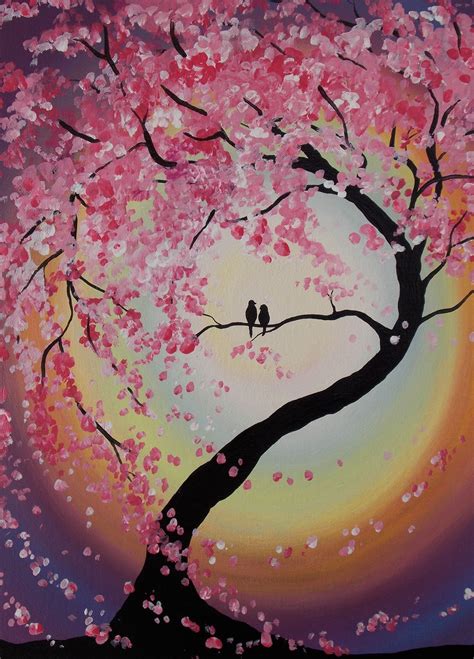 KailasCanvas - Etsy | Tree painting canvas, Cherry blossom painting, Diy canvas art