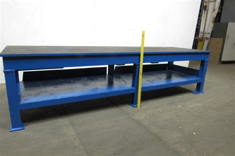 142"x42" Heavy Duty Steel Weld Layout Assembly Work Table Bench 1" Solid Top | eBay