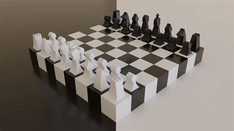 Modern chess board model 3D model | CGTrader