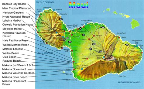 Maui Hi Map Of Island