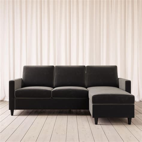 DHP Cooper Modern Sectional Sofa, Gray Velvet - Walmart.com - Walmart.com