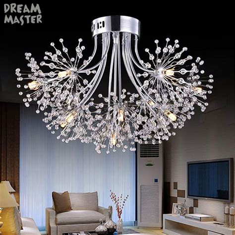 Modern crystal led ceiling chandeliers, High quality chrome finish led lustre chandelier ...