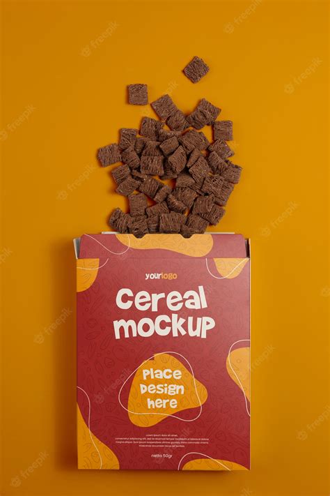 Premium PSD | Breakfast cereal box mockup design