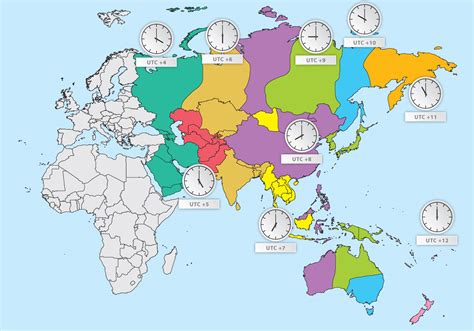 Time Zone Map Asia – Map Vector