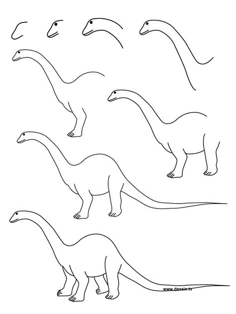 Dinosaurios dibujos fáciles Paso a paso a lápiz