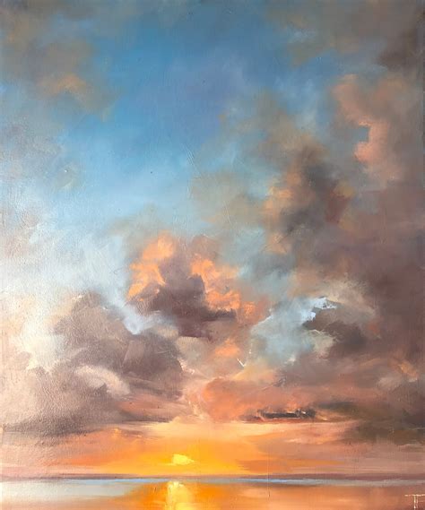 Original Seascape Oil Painting Sunset Oil Painting Modern - Etsy