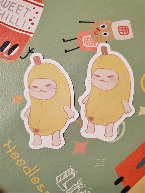 Banana Cat Meme Matte Sticker Set | Etsy