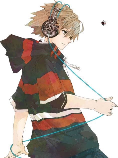 Anime Boy is listening Music PNG Image - PurePNG | Free transparent CC0 PNG Image Library