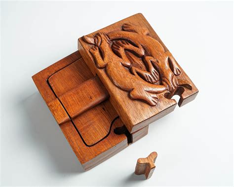 Wooden Puzzle Box, Mystery Box, Trinket Stash, Wooden Box Organizer, Secret Box, Jewelry Box ...