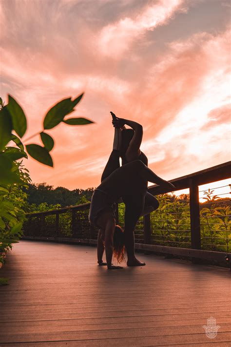 [COMP] my partners pose with stunning sunset at Longwood Gardens! : r/yoga