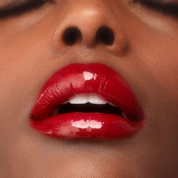 Premium Photo | African American woman with red lips