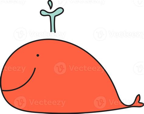 Cute whale cartoon illustration on transparent background. 35865863 PNG