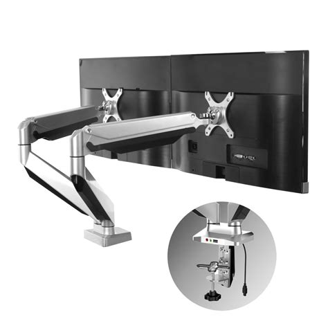 Loctek D7D Heavy Duty Swivel Dual LCD Arm Desk Stand Monitor Mount for 10"-27" Computer Screen ...