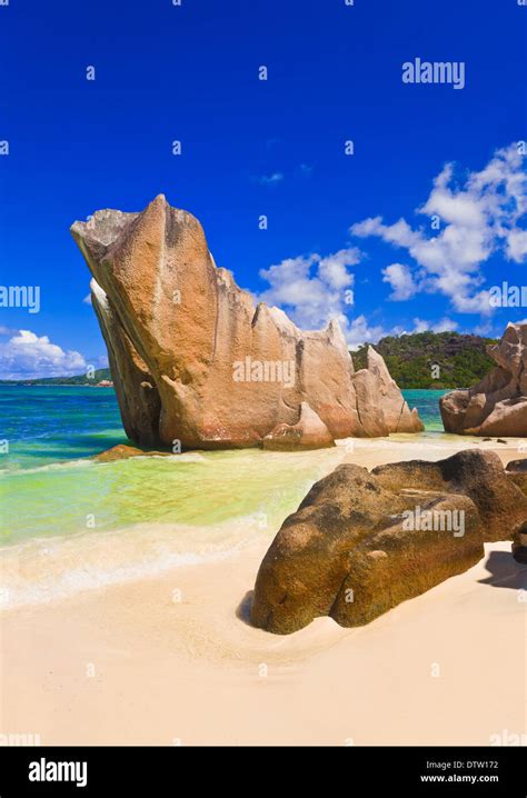 Tropical beach at Seychelles Stock Photo - Alamy