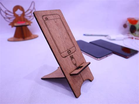 Laser Cut Wood Phone Stand 3mm SVG DXF CDR AI PDF Free Download - 3axis.co