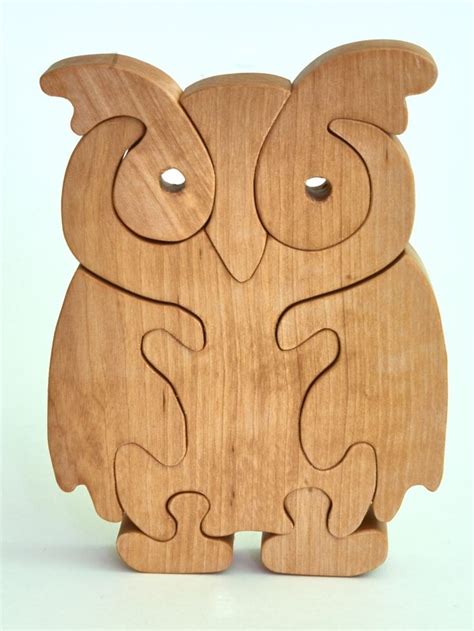 Owl Stand up Wooden Jigsaw Puzzle CNC Laser Cut DWG File Free Download - 3axis.co