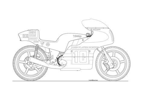 Photos: Some Classic Motorcycle Line Art Drawings - Asphalt & Rubber