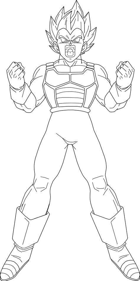 Vegeta Super Saiyan Blue 3 lineart by BrusselTheSaiyan on DeviantArt