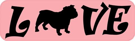 10in x 3in Love Pug Bumper Sticker Vinyl Dog Decal Pet Animal Stickers