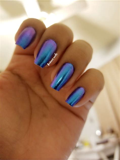 Blue and purple chrome nails in 2024 | Purple chrome nails, Blue prom nails, Purple nails