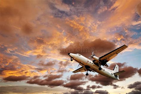 Old plane with sky sunset stock photo. Image of plane - 70623272