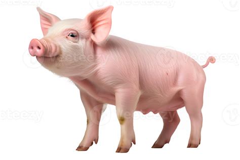 pink pig isolated on transparent background ,side view cute pig png ,generative ai 28670913 PNG