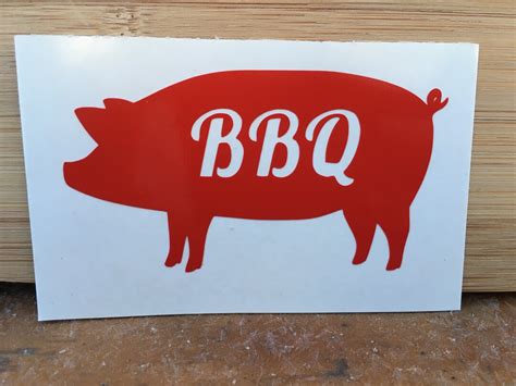 Pig Silhouette BBQ Decal BBQ Sticker Grilling Decal - Etsy