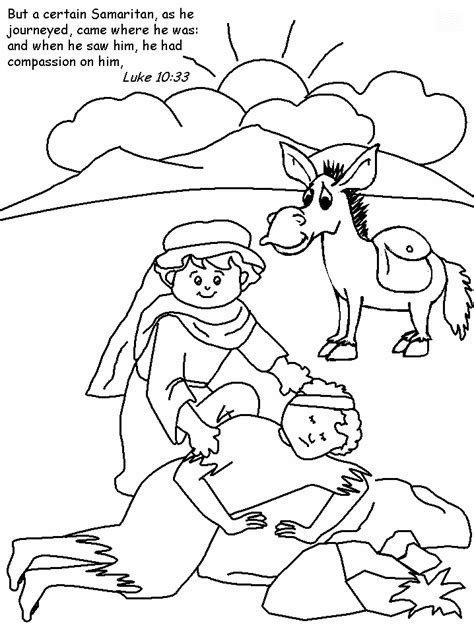 The Good Samaritan Coloring Pages - Coloring Home