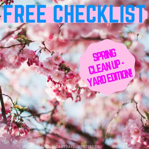 Spring Clean Up Checklist! | Same Day Dumpsters Rental