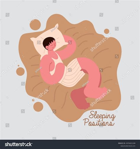 Sleep Positions Sleep Man Cartoon Stock Vector (Royalty Free) 2076421108