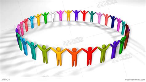 People Holding Hands In A Circle Stock Animation | 3711428