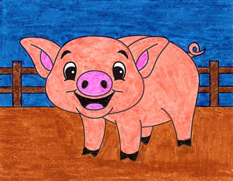 Pig Drawing For Kids