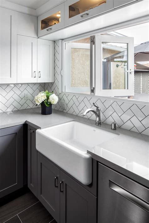 Quartz Subway Tile Full Height Backsplash Kitchen With White | Selfbacksplashbtowner