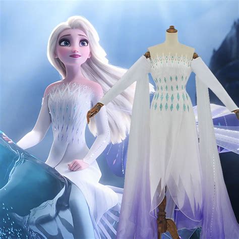 Elsa Costume Frozen 2 Elsa White Cosplay Dress for Adult & | Etsy