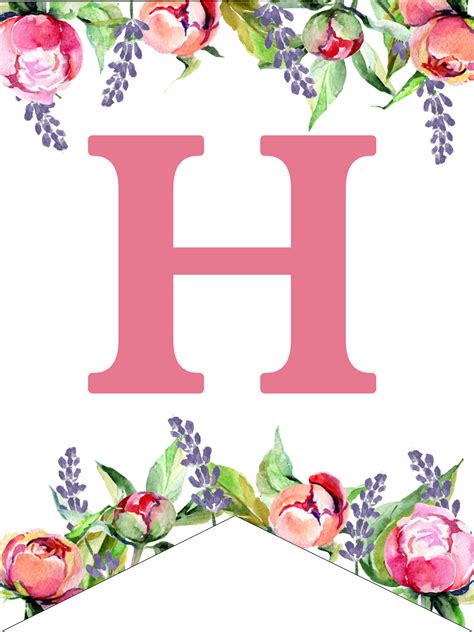 Floral Free Printable Alphabet Letters Banner - Paper Trail Design