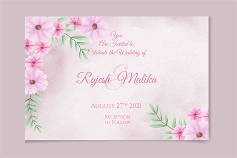 Watercolor Invitation Card Design Graphic by tmartshop23 · Creative Fabrica