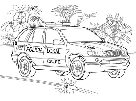 Print Police Car Coloring Page - Free Printable Coloring Pages for Kids