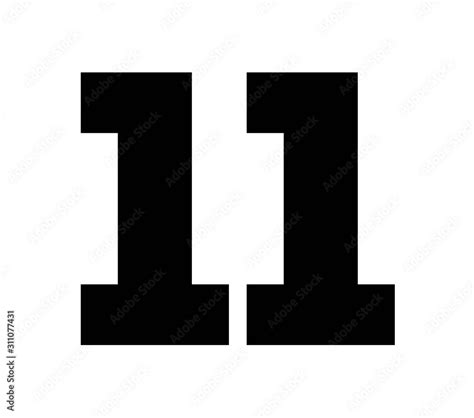 11,Classic Vintage Sport Jersey Number, Uniform numbers in black as fat fonts, number. For ...