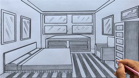 One Point Perspective Bedroom Drawing Tutorial | Psoriasisguru.com