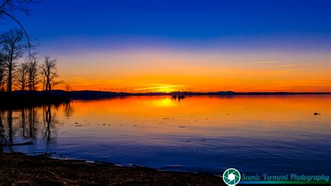 Scenic Vermont - Sunset from the Burlington Vermont Waterfront.