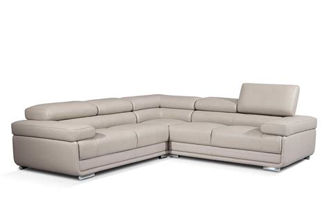 Modern Gray Leather Sectional Sofa EF119 | Leather Sectionals